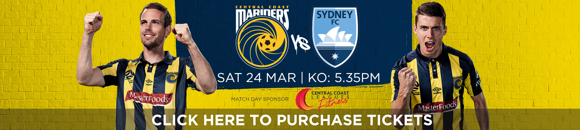 Central Coast Mariners v Sydney FC March 24 banner